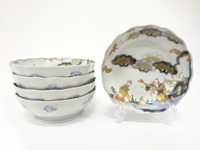 古伊万里　染付梅紋手塩皿　5客　6cm　江戸中期（1750-1790年頃） 古伊万里 染付梅紋手塩皿 5客 6cm 江戸中期（1750-1790年頃）